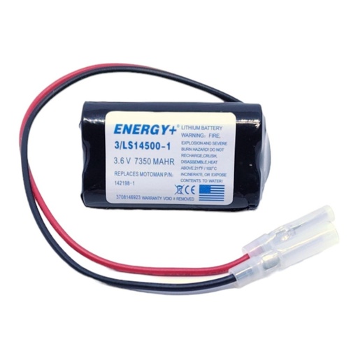 [3432] Pila Batería Energy+ 14500 3/LS14500-1 3.6v 7350mAh 2 Terminales Reemplazo Motoman HW970932-A (Energy)