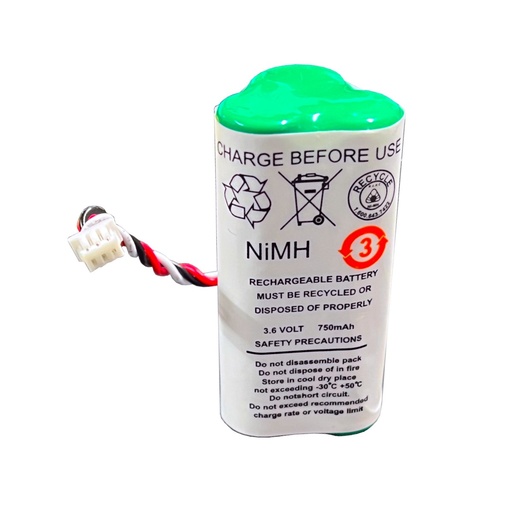 [4638] Pila Batería Symbol Recargable 82-67705-01 3.6V 750mAh Conector Blanco 3 Pines.