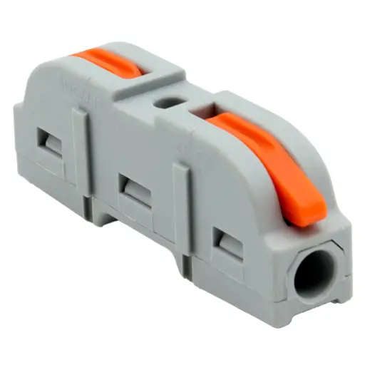 [4702] Soporte Terminal Eléctrica Clema Empalme Conector LT-211 Calibre 24 - 12 AWG Tipo Palanca