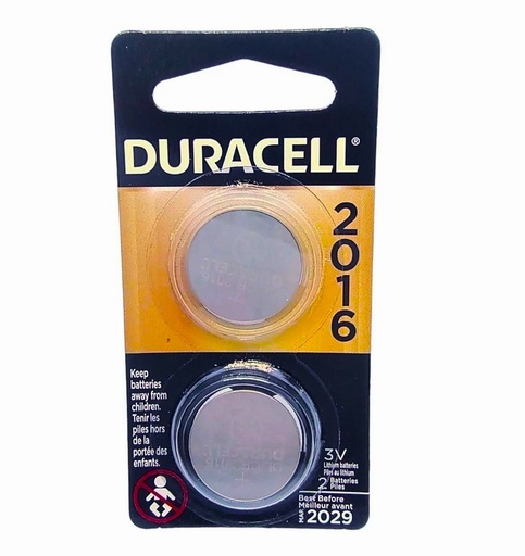 [4716] Pila Batería Duracell DL CR2016 5000LC 3.0V 1 pack 2 pzs
