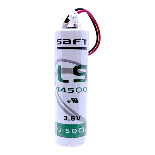 [4725] Pila Batería Saft 14500 Mod: LS14500 3.6V 2600mAh Conector Blanco