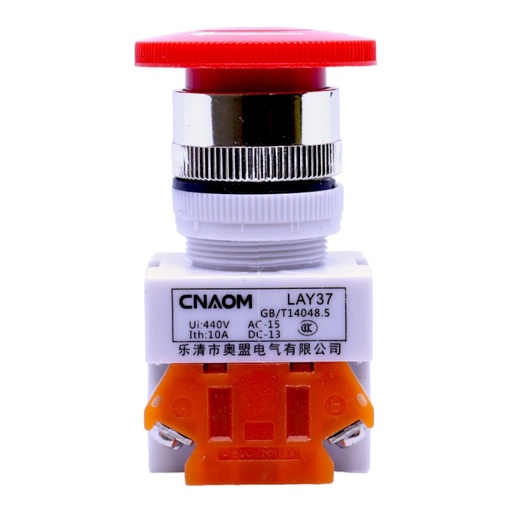 [4847] Botón Paro De Emergencia Rotatorio 440V 10A LAY37 NA-NC