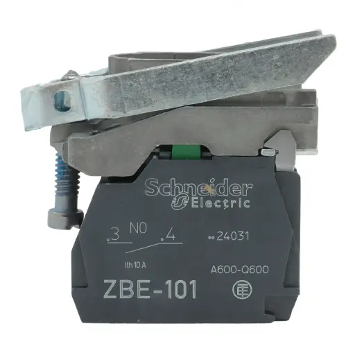 [4907] Bloque Luz Cuerpo/Collar Schneider Electric ZB4BW065 Para Bombilla BA9s 250V 1 NO + 1 NC Fijación Metal Azul