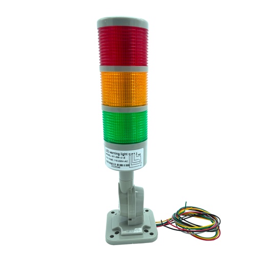 [4882] Torre Indicadora Industrial HY-3W-J-Z Semáforo 3 Colores 110-220V AC Maquinaria Con Buzzer