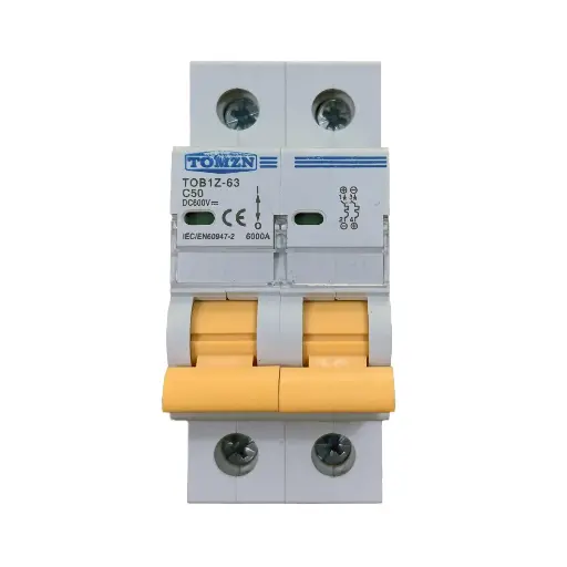 [4987] Interruptor Termomagnético TOMZN TOB1Z-63 C50 600V DC 50A Solar Fotovoltaico
