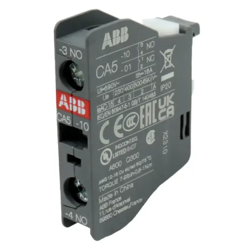 [5184] Contacto Auxiliar ABB CA5-10 1SBN010010R1010 NO NA 690V 16A IP20