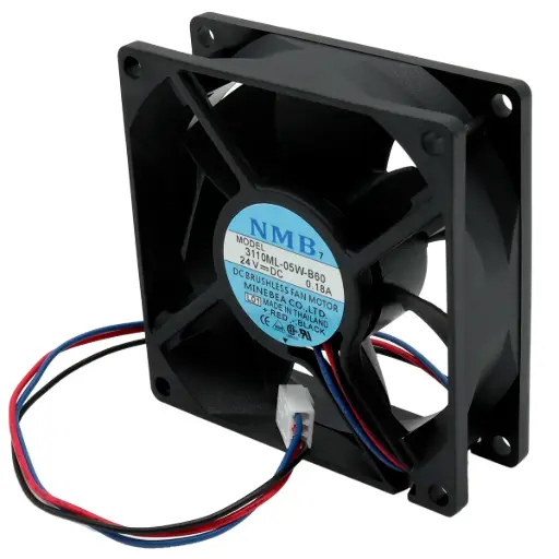 [5185] Ventilador NMB 3110ML-05W-B60 L01 24V DC 0.18A 80mm x 80mm x 25mm Conector Blanco 3 Pines