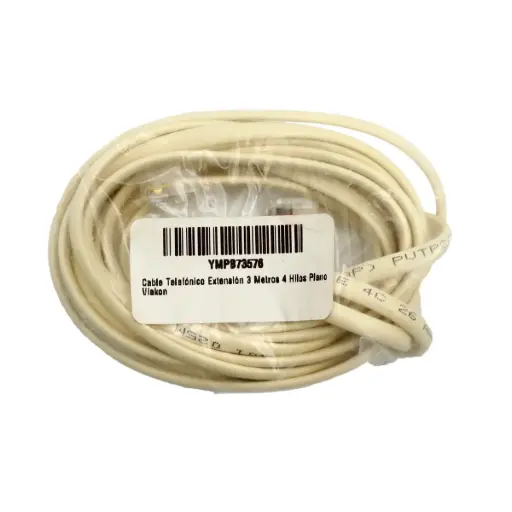 [5223] Cable Telefónico Teléfono Extensión 3m 4 Hilos Plano