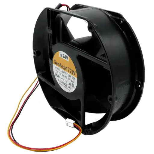 [5232] Ventilador Sanyo Denki SanAce172W 9WE5724K505 24VDC 1.3A 31.2W 175mm x 58mm x 155mm 5 Aspas Conector Blanco 3 Pines Chico 3 Cables