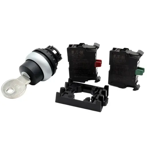 [5277] Switich Selector con Llave Eaton M22-WRS-A1 + M22-K01 NC + M22-K10 NO 2 Posiciones