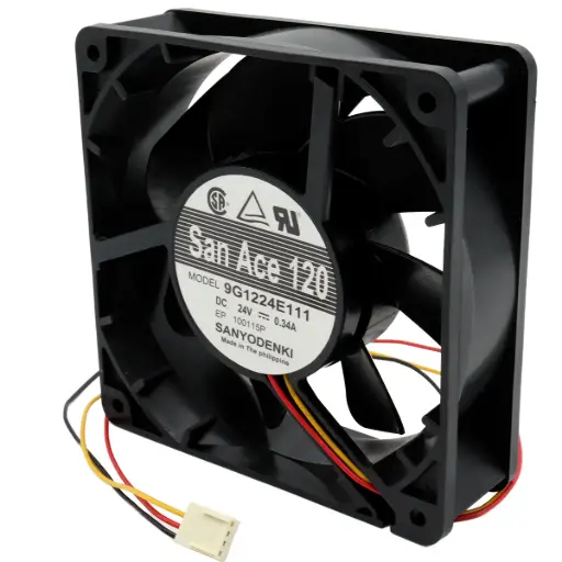 [5302] Ventilador Sanyo Denki SanAce120 9G1224E111 24V DC 0.34A 120 mm x 120 mm x 38 mm Conector Blanco 4 Pines 3 Cables