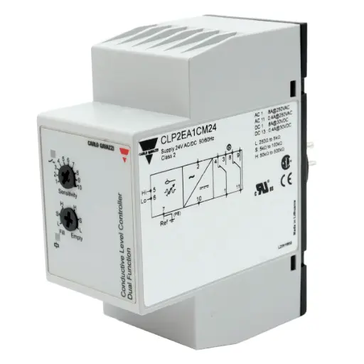 [5307] Controlador de Nivel 2 Puntos Carlo Gavazzi CLP2EA1CM24 250Ohm - 500kOhm 24V AC/DC Llenado/Vaciado