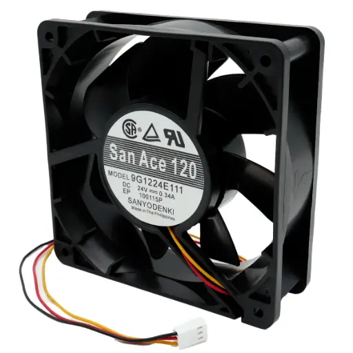 [5315] Ventilador Sanyo Denki SanAce120 9G1224E111 24V DC 0.34A 120 mm x 120 mm x 38 mm Conector Blanco 3 Pines 3 Cables