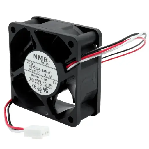 [5342] Ventilador NMB 06025SA-24N-AT 24V DC 0.11A 60mm x 60mm x 25mm Conector Blanco 3 Pines 3 Cables Sin Gancho