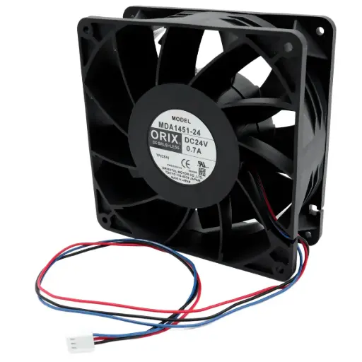 [5361] Ventilador Orix Oriental Motor MDA1451-24 TP(CSA) 24V DC 0.7A 16.8W 140 mm x 140 mm x 50 mm Conector Blanco 3 Pines 3 Cables 9 Aspas Plástico
