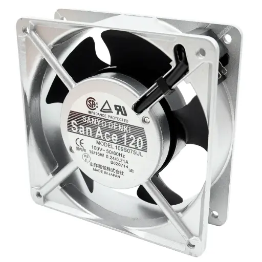 [5365] Ventilador Sanyo Denki SanAce120 109S075UL 100V AC 50/60Hz 0.24/0.21A 18/16W 120mm x 120mm x 39mm Con Pines
