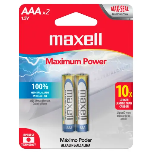[5375] 2x Pila Batería Maxell AAA LR03 1.5V Alcalina