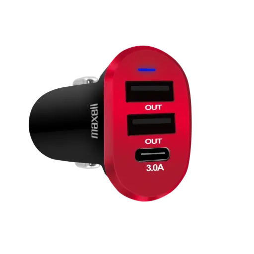 [5413] Cargador Coche Auto Carro Vehículo USB Maxell DUSB-C3QC 3 Puertos Carga Rápida