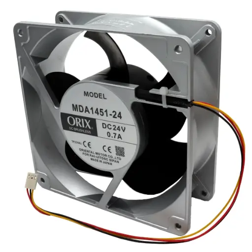 [5489] Ventilador Oriental Motor Orix MDA1451-24 24V DC 0.7A 16.8W 140 mm x 140 mm x 52 mm Conector Blanco 3 Pines 3 Cables