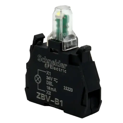 [5501] Módulo Bloque Led Schneider Electric ZBV-B1 24V 22mm Blanco Bornera