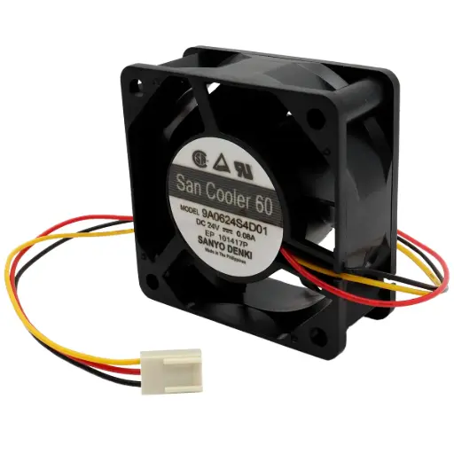 [5647] Ventilador Sanyo Denki SanCooler60 9A0624S4D01 24V DC 0.08A 1.92W 60 mm x 60 mm x 25.5 mm Conector Blanco 3 Pines 3 Cables