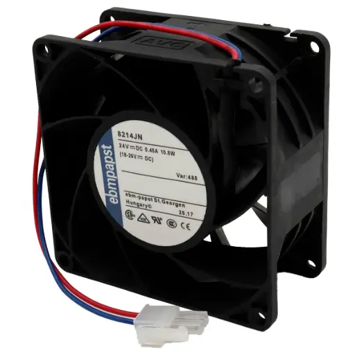 [5664] Ventilador Ebmpapst 8214JN 24V DC 0.45A 10.8W 80 mm x 80 mm x 38 mm Conector Transparente 2 Cables 2 Pines