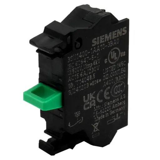 [5667] Módulo Contacto Siemens 3SU1400-1AA10-3BA0 3SU14001AA103BA0 1 NO Verde