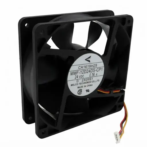 [5799] Ventilador Melco Technorex CA1619H25 MMF-12D24DS-CP1 24V DC 0.36A 8.64W 120 mm x 120 mm x 39 mm Conector Blanco 3 Pines 3 Cables